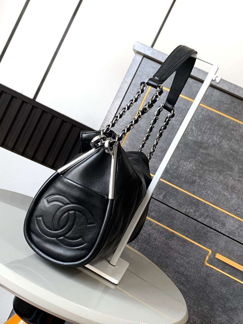 Chanel A99005 Vintage Small Hobo 25P Shopping Bag Black - Default Title - View 2