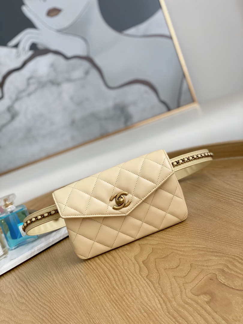 Chanel A99009 Waist bag Lambskin Apricot Gold - Default Title - View 1