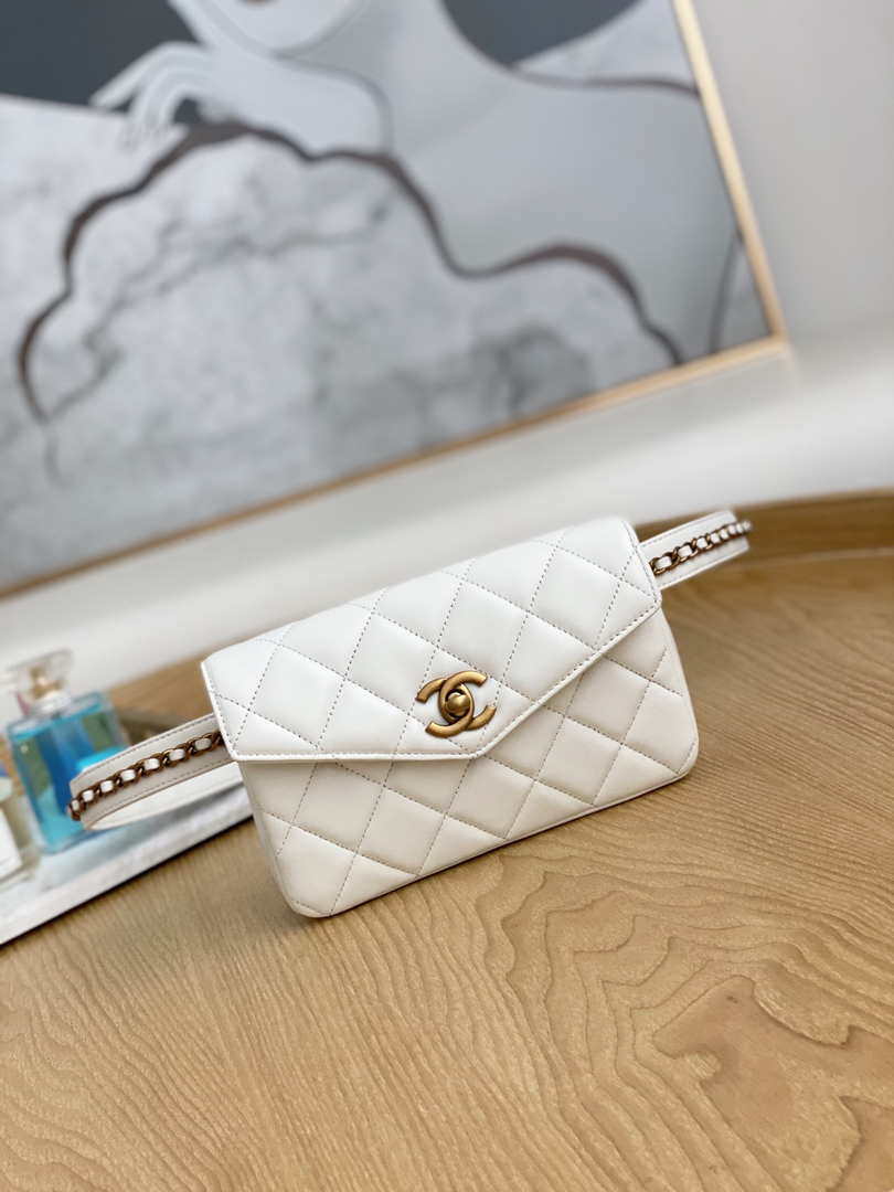 Chanel A99009 Waist bag Lambskin White Gold - Default Title - View 1