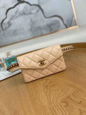 Chanel A99009 Waist bag Lambskin Light Yellow Pink Gold - Default Title - View 1