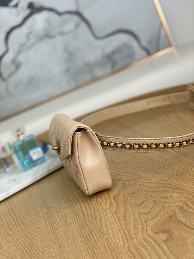 Chanel A99009 Waist bag Lambskin Light Yellow Pink Gold