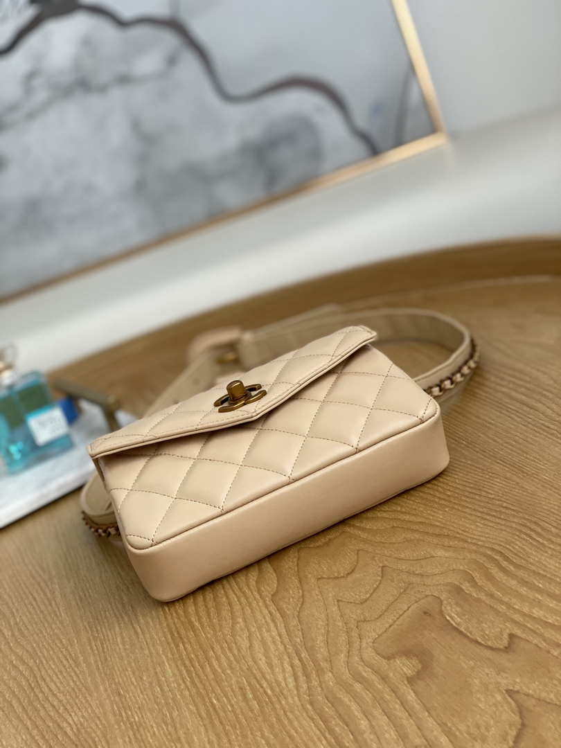Chanel A99009 Waist bag Lambskin Light Yellow Pink Gold - Default Title - View 4