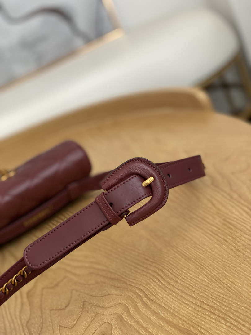 Chanel A99009 Waist bag Lambskin Wine Red Gold
