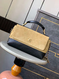 Chanel A99011 Double leather flap bag Black and Apricot