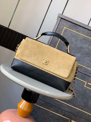 Chanel A99011 Double leather flap bag Black and Apricot - Default Title - View 1