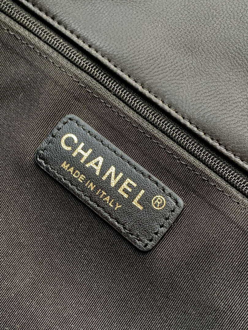 Chanel A99011 Double leather flap bag Black and Apricot