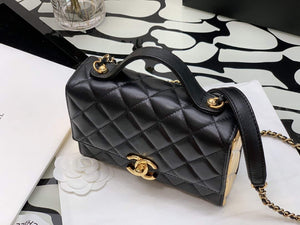 Chanel A99105 Top Handle Box bag Lambskin 17 Black and Gold - Default Title - View 4