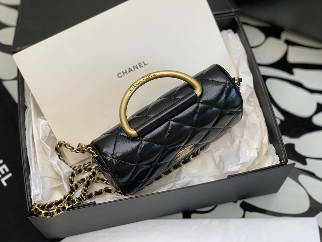 Chanel AP3484 CLUTCH WITH CHAIN Shiny Lambskin & Gold-Tone Metal - Default Title - View 3