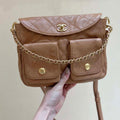 Chanel A99335 Hobo Bag Lambskin & Gold-Tone Metal Brown - Default Title - View 1