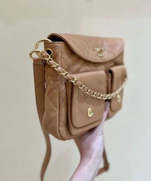 Chanel A99335 Hobo Bag Lambskin & Gold-Tone Metal Brown - Default Title - View 2