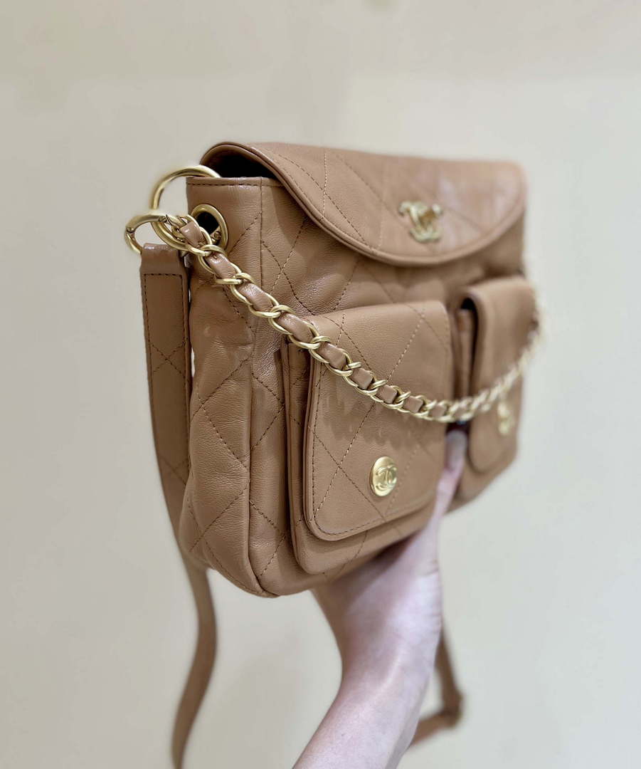 Chanel A99335 Hobo Bag Lambskin & Gold-Tone Metal Brown - Default Title - View 2