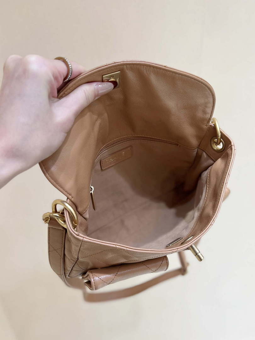 Chanel A99335 Hobo Bag Lambskin & Gold-Tone Metal Brown - Default Title - View 5