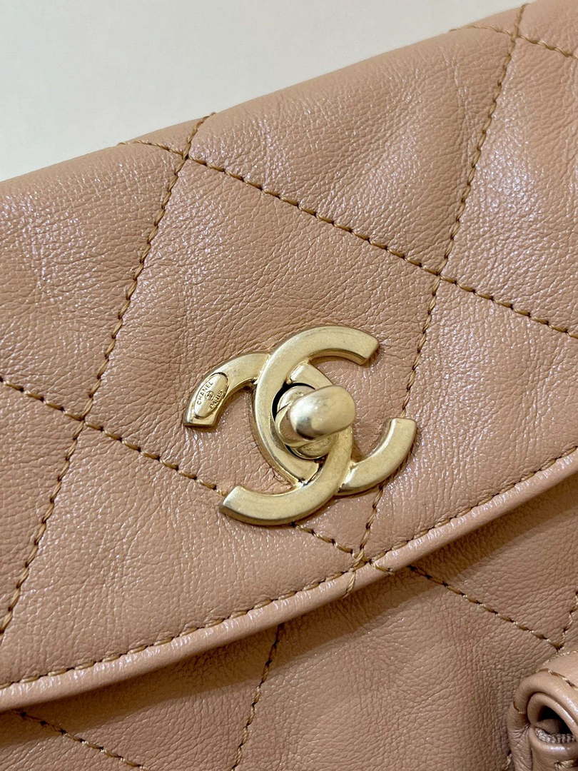 Chanel A99335 Hobo Bag Lambskin & Gold-Tone Metal Brown - Default Title - View 8