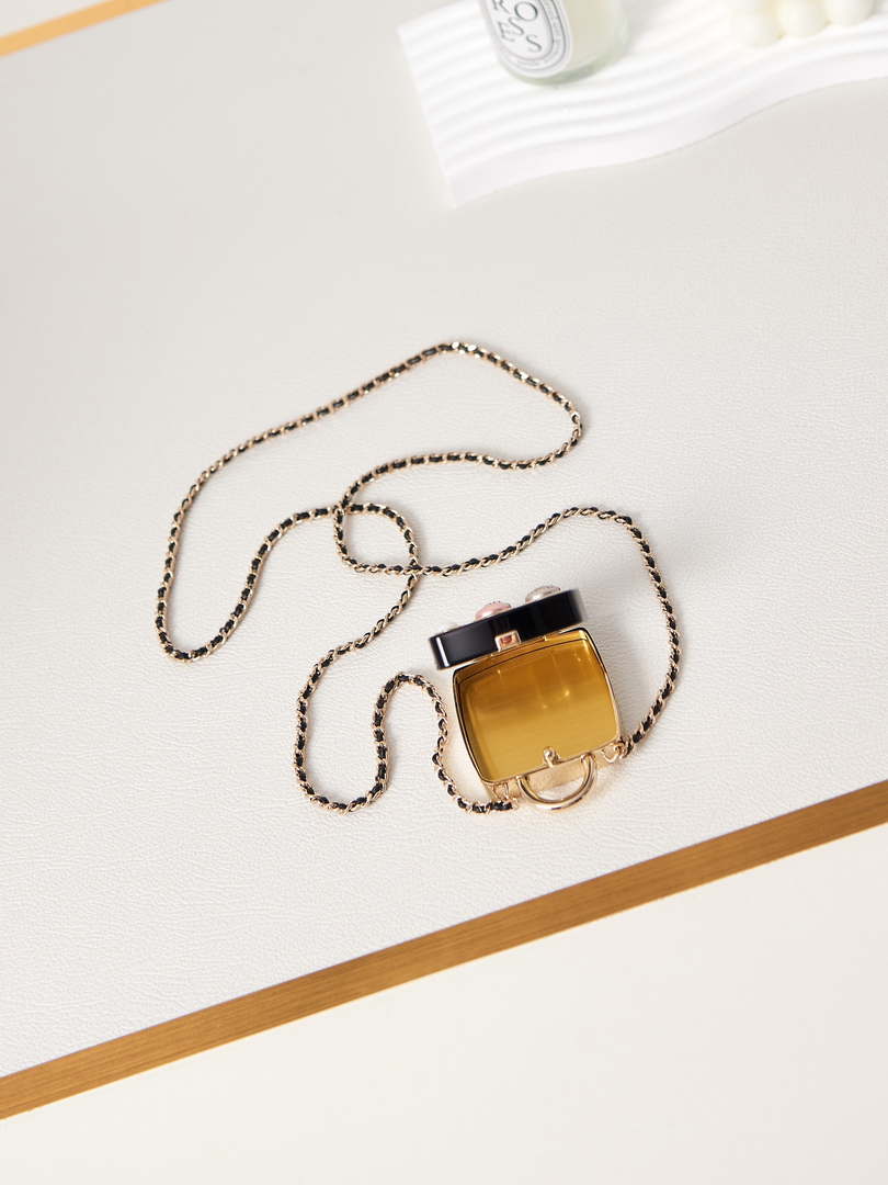 Chanel ABA744 Evening Long Pendant Necklace Metal, Resin Lambskin Multicolor