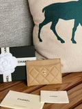 Chanel AP0213 Card Holder Calfskin Beige