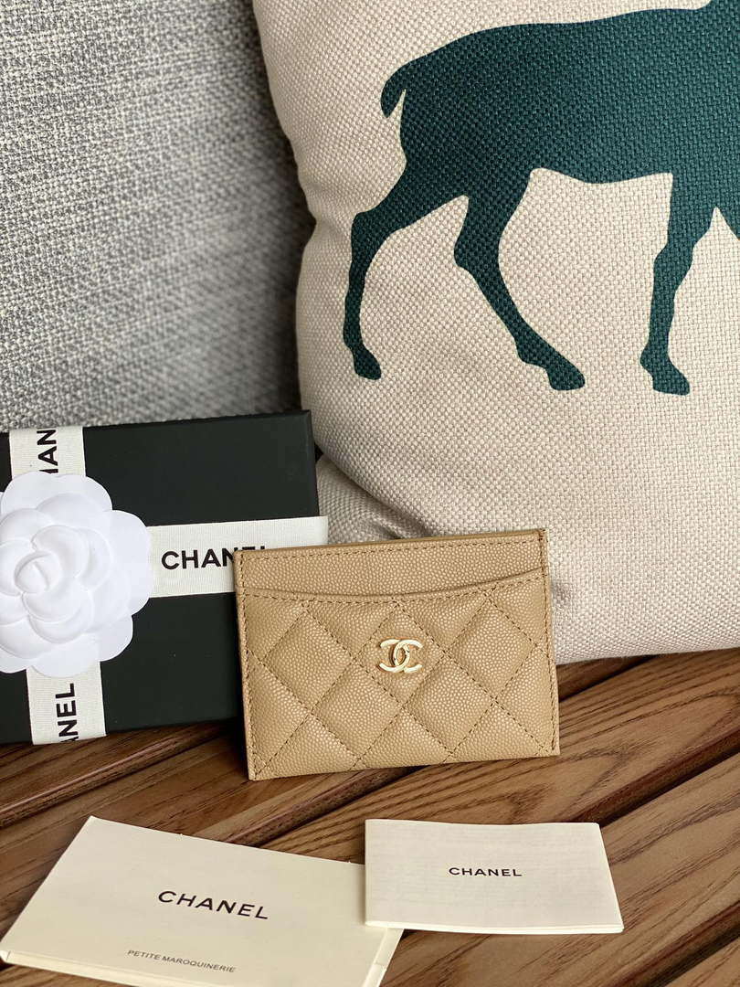 Chanel AP0213 Card Holder Calfskin Beige - Default Title - View 1