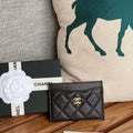 Chanel AP0213 Card Holder Calfskin Black - Gold - View 1