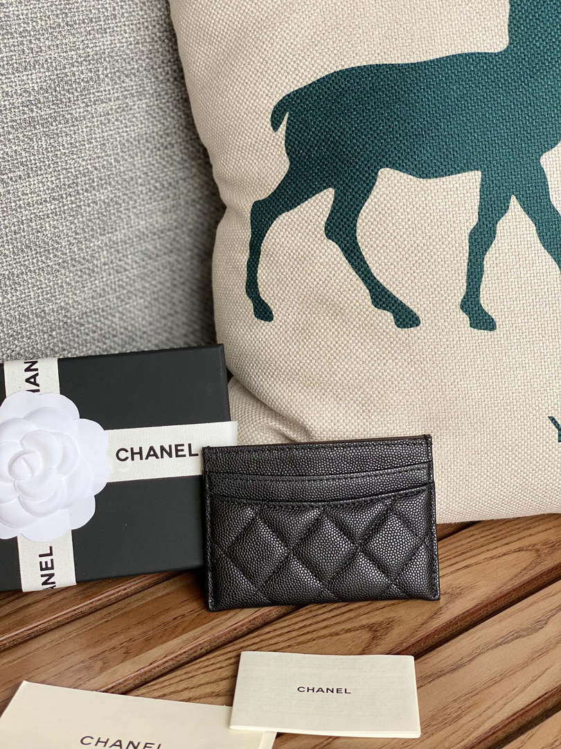 Chanel AP0213 Card Holder Calfskin Black