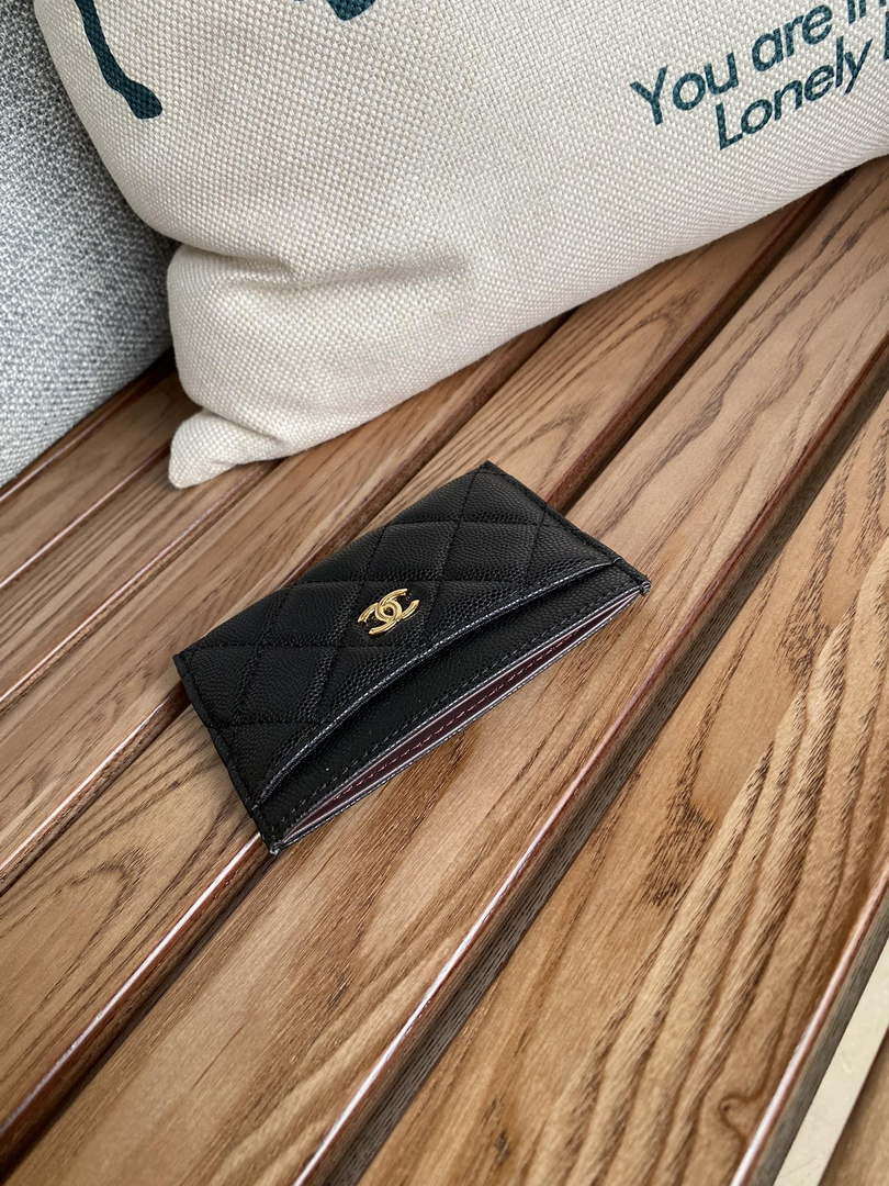 Chanel AP0213 Card Holder Calfskin Black