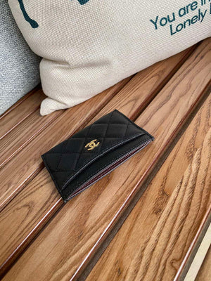 Chanel AP0213 Card Holder Calfskin Black - Gold - View 3