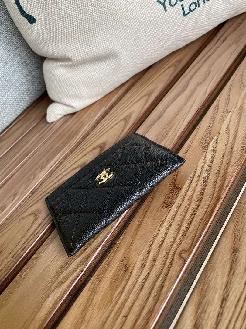 Chanel AP0213 Card Holder Calfskin Black