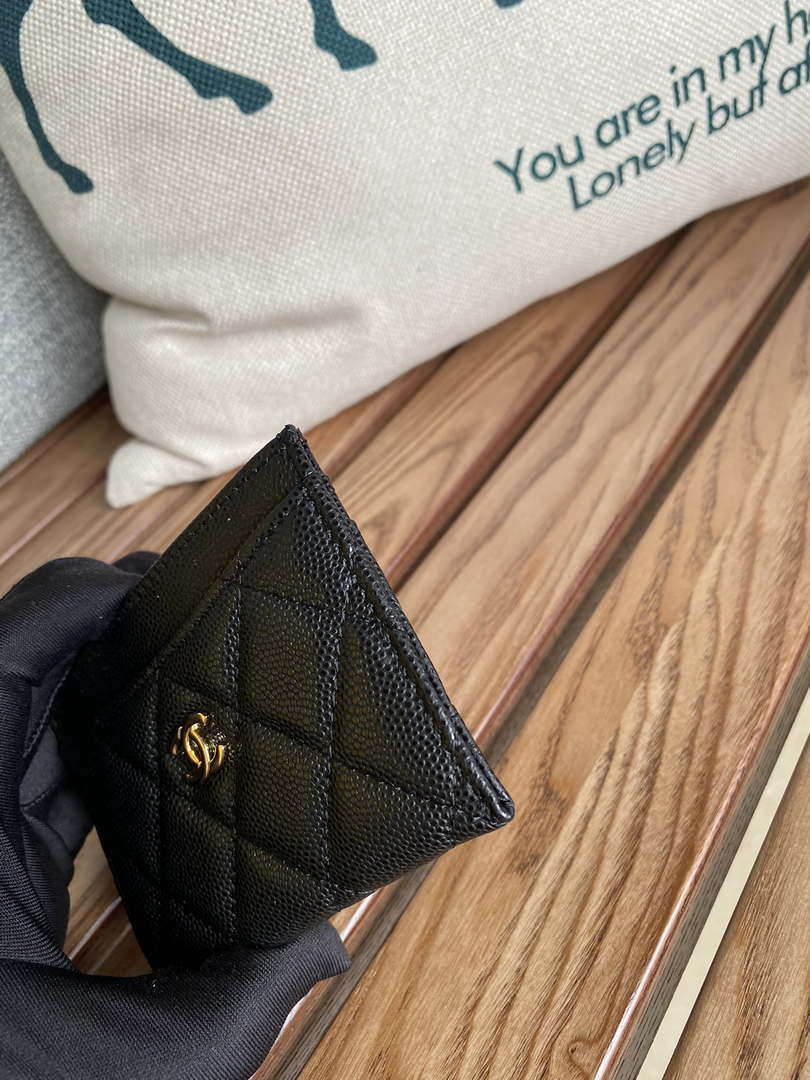 Chanel AP0213 Card Holder Calfskin Black