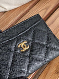 Chanel AP0213 Card Holder Calfskin Black