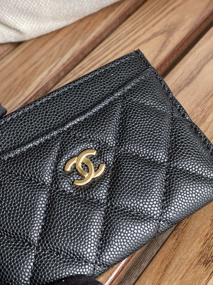 Chanel AP0213 Card Holder Calfskin Black