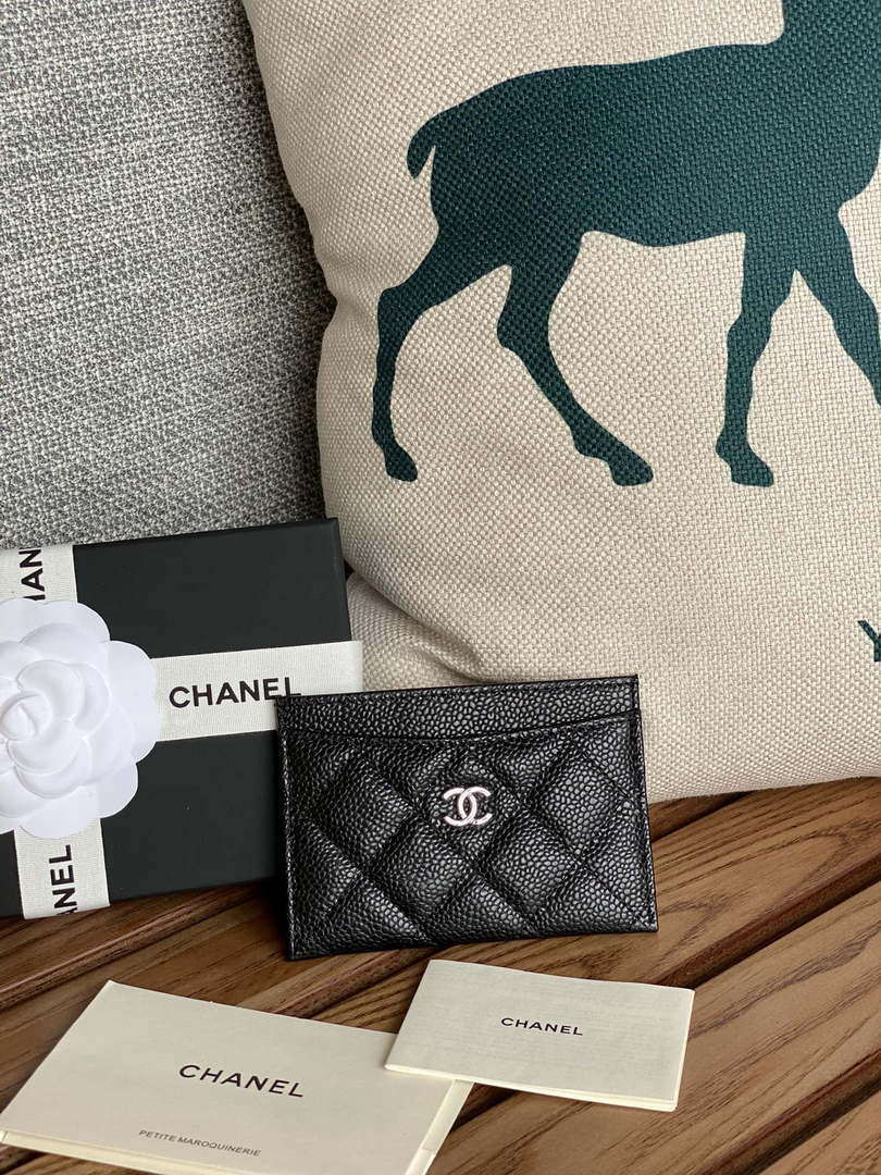 Chanel AP0213 Card Holder Calfskin Black