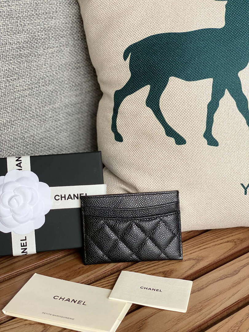 Chanel AP0213 Card Holder Calfskin Black