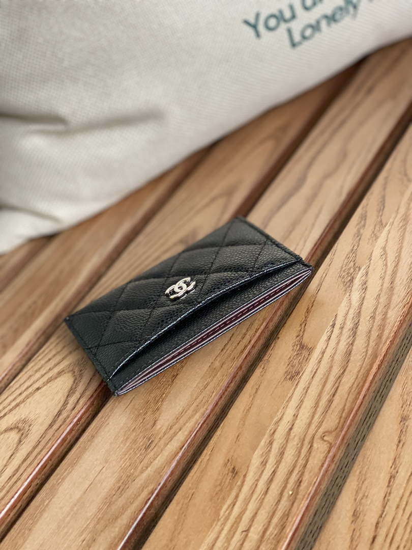 Chanel AP0213 Card Holder Calfskin Black