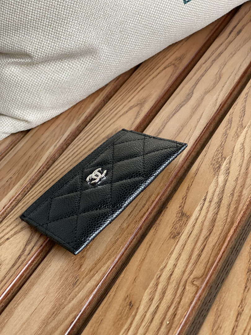 Chanel AP0213 Card Holder Calfskin Black