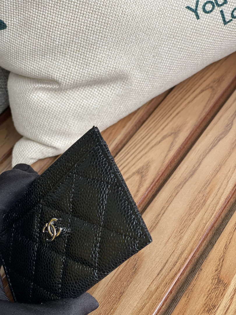 Chanel AP0213 Card Holder Calfskin Black