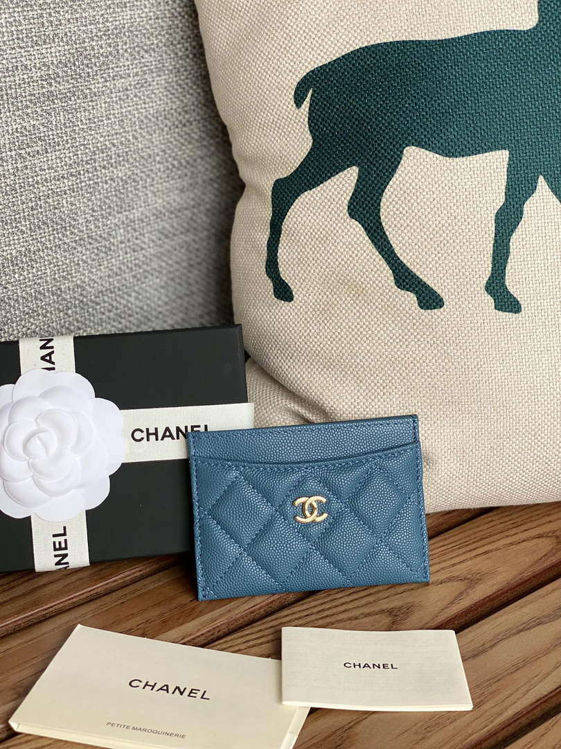 Chanel AP0213 Card Holder Calfskin Blue - Default Title - View 1