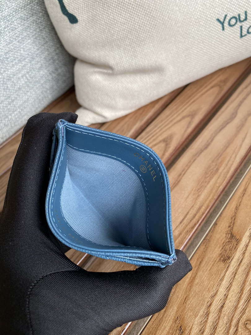 Chanel AP0213 Card Holder Calfskin Blue