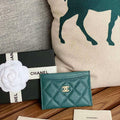 Chanel AP0213 Card Holder Calfskin Dark Green - Default Title - View 1