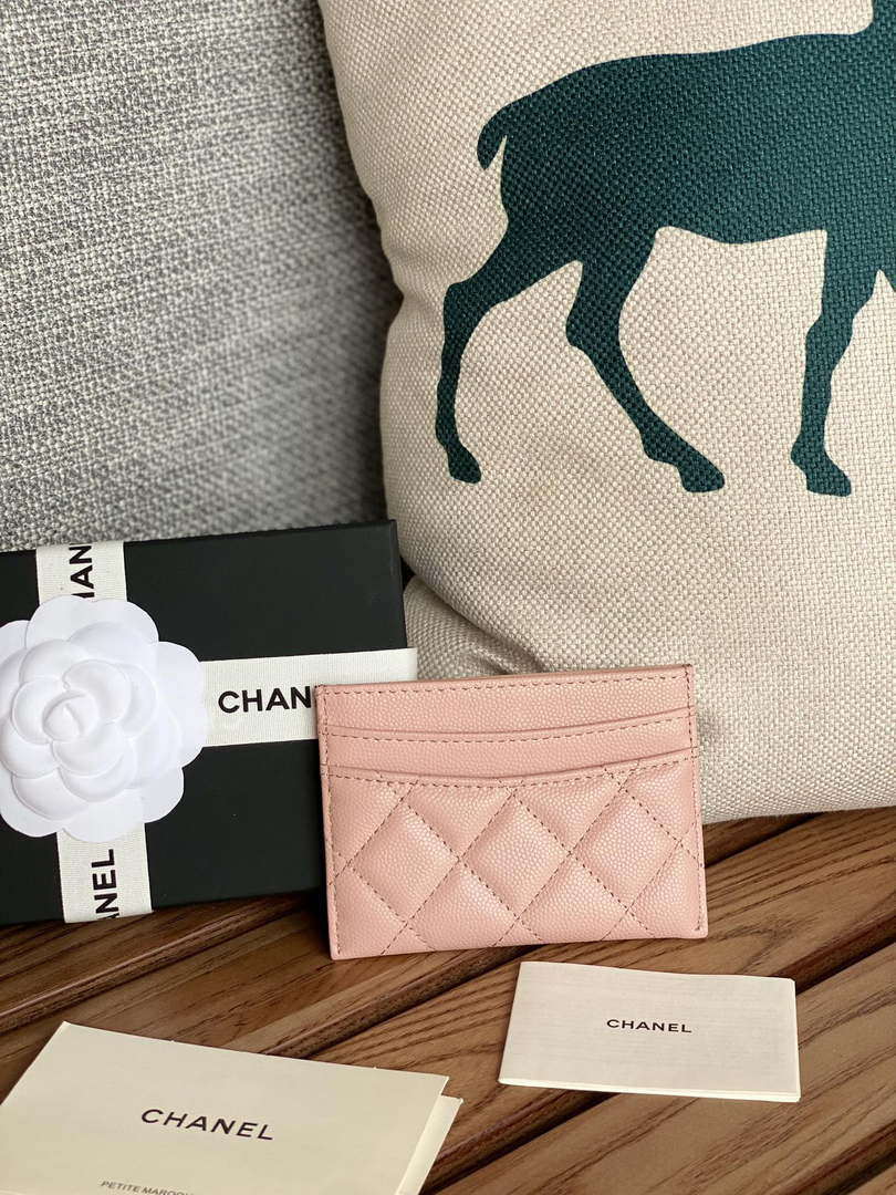 Chanel AP0213 Card Holder Calfskin Pink