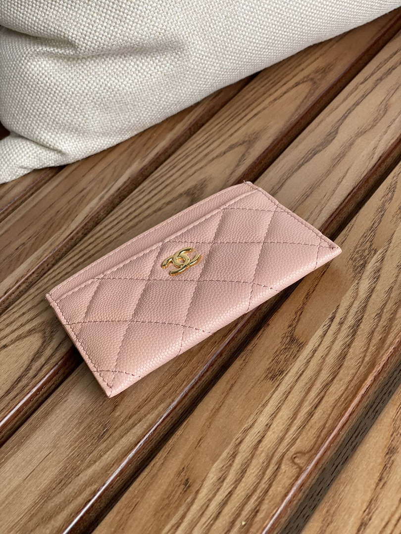 Chanel AP0213 Card Holder Calfskin Pink