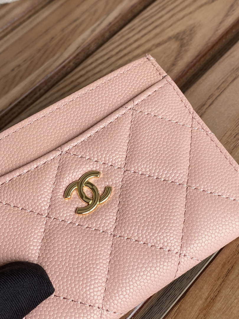 Chanel AP0213 Card Holder Calfskin Pink