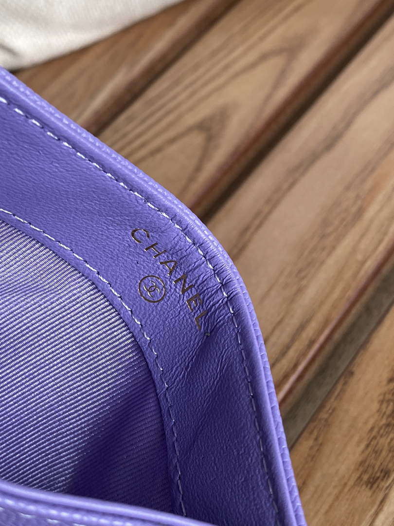 Chanel AP0213 Card Holder Calfskin Purple