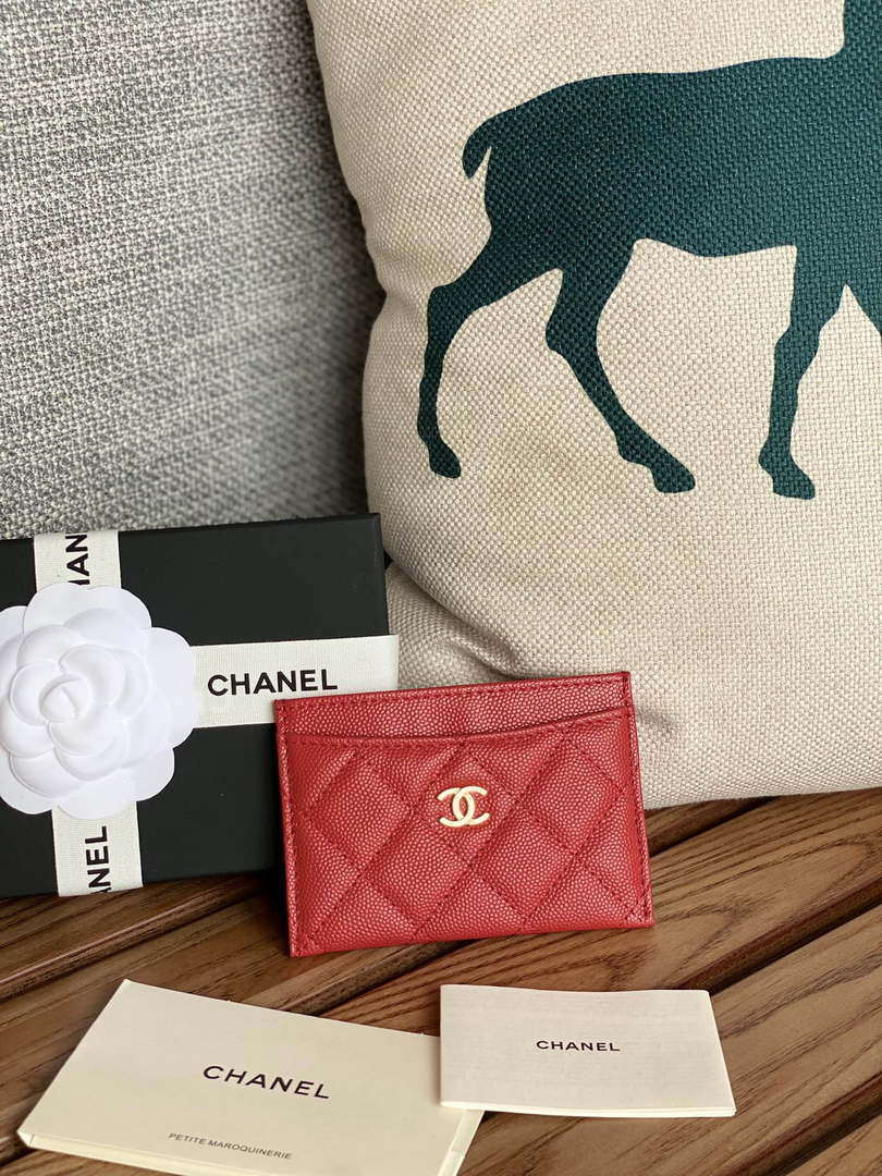 Chanel AP0213 Card Holder Calfskin Red - Default Title - View 1
