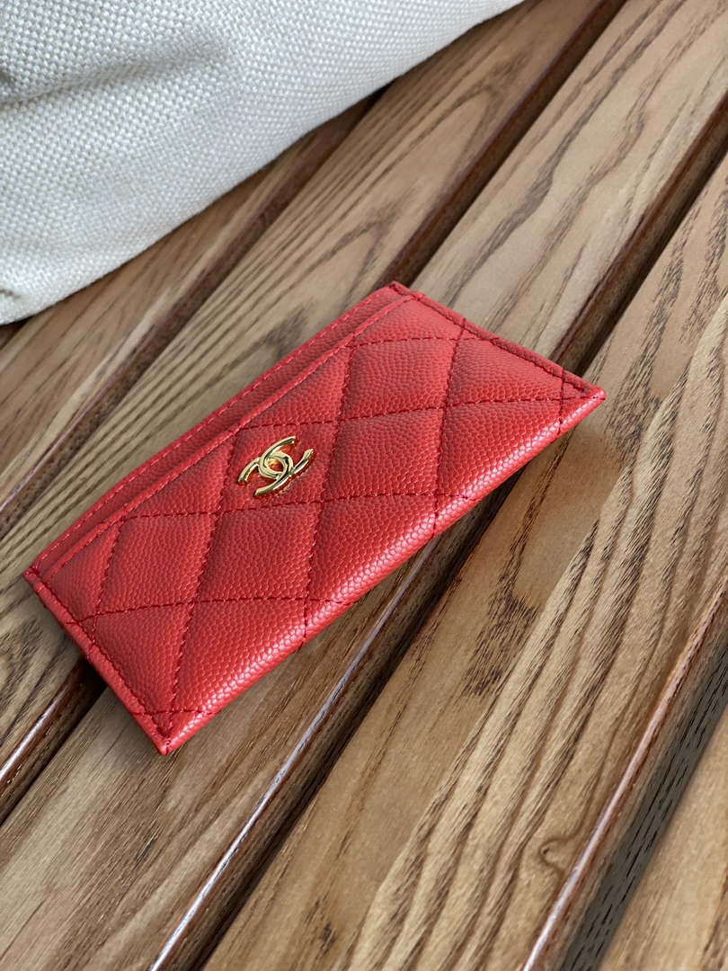 Chanel AP0213 Card Holder Calfskin Red