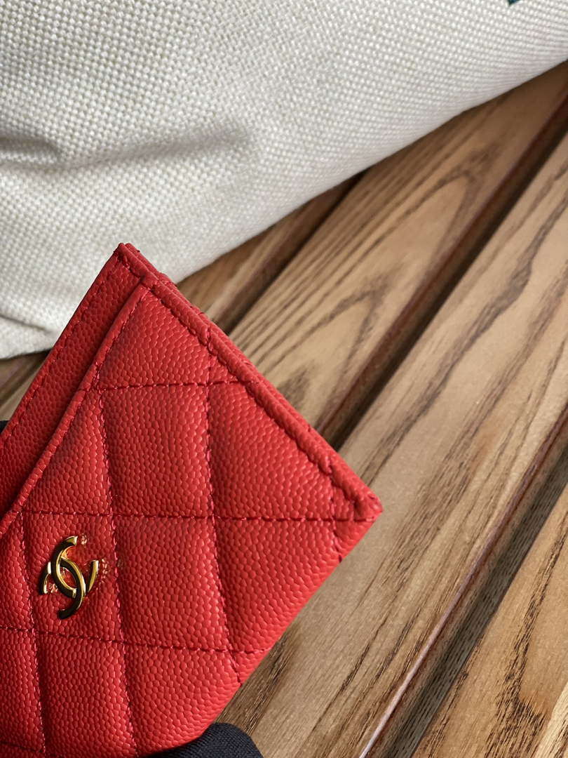 Chanel AP0213 Card Holder Calfskin Red