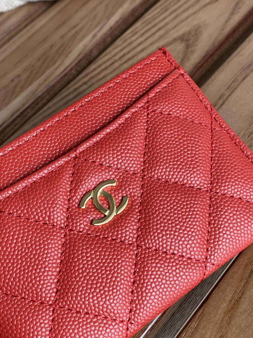 Chanel AP0213 Card Holder Calfskin Red