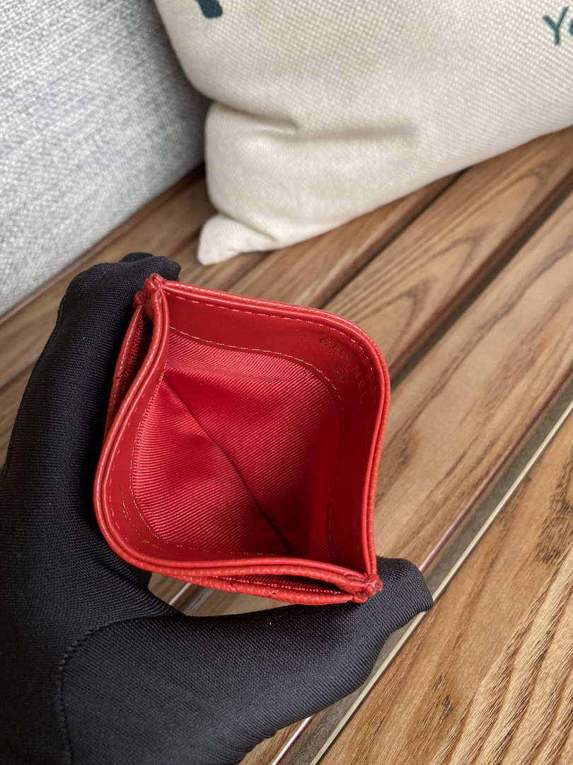 Chanel AP0213 Card Holder Calfskin Red