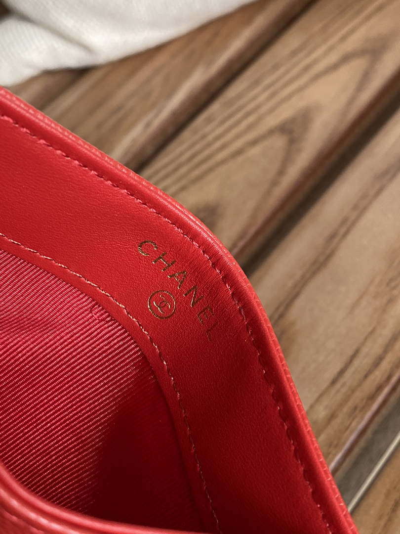 Chanel AP0213 Card Holder Calfskin Red