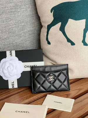 Chanel AP0213 Card Holder Lambskin Black - Silver - View 1