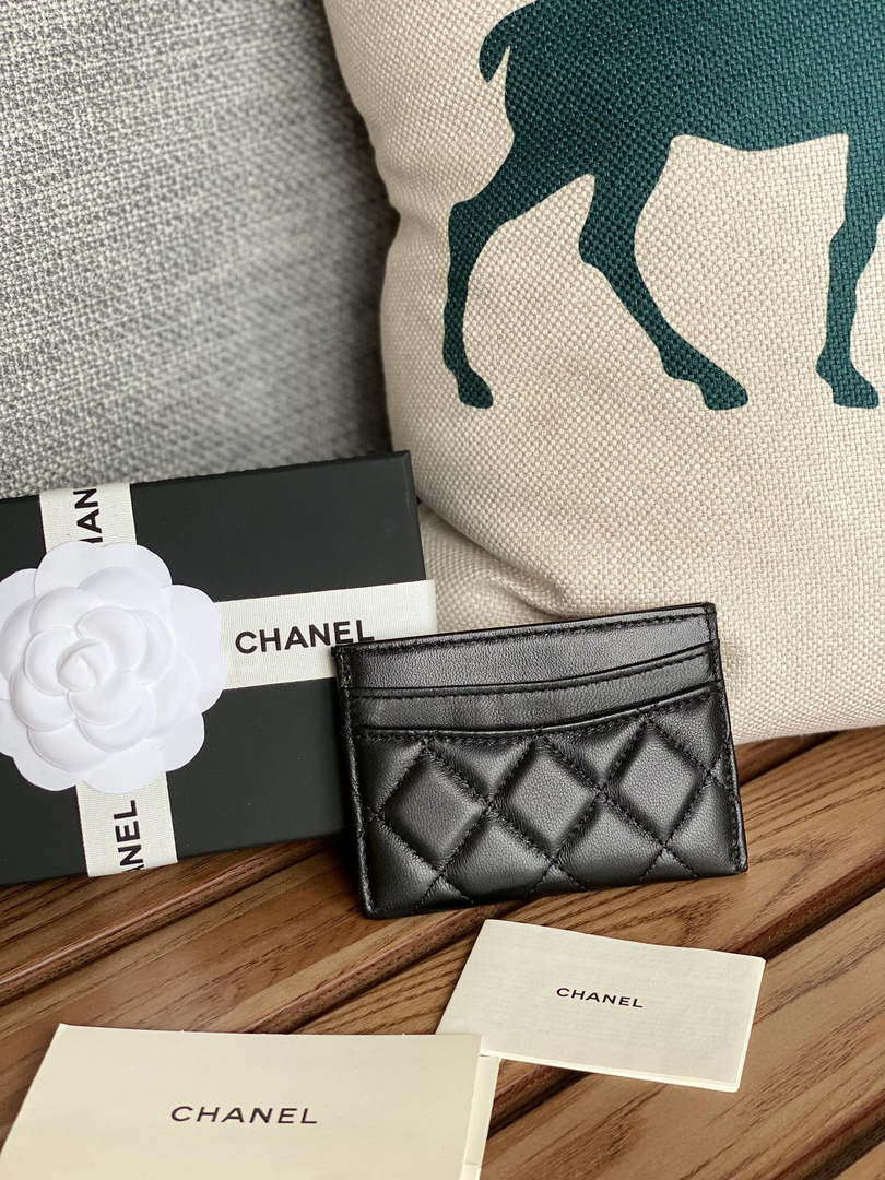 Chanel AP0213 Card Holder Lambskin Black