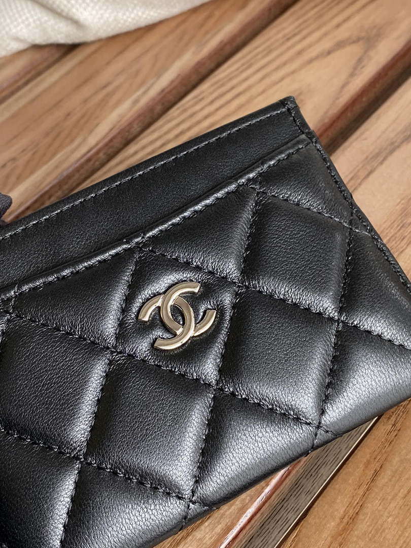 Chanel AP0213 Card Holder Lambskin Black