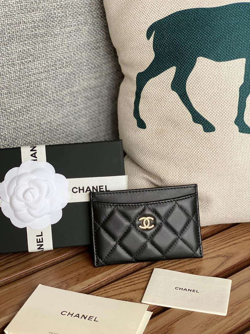 Chanel AP0213 Card Holder Lambskin Black